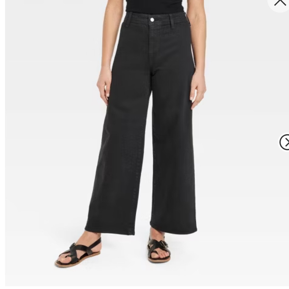 High Waisted Sailor Jeans / Universal Thread - Women's Black Wide-Leg